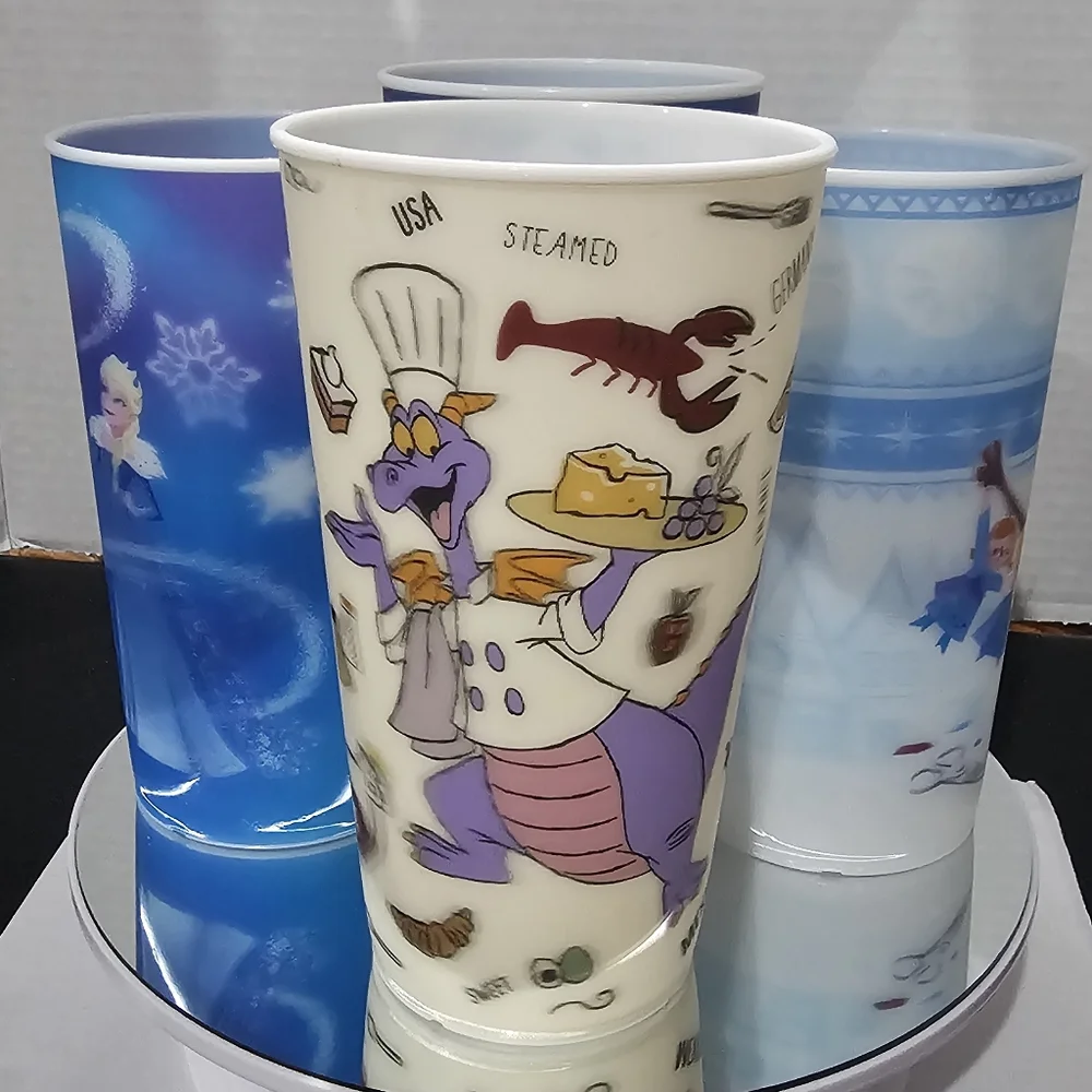 4 DISNEY EPCOT 2018 & 2020 Festival - Lenticular Cups 🥤 😋 Figment Remy